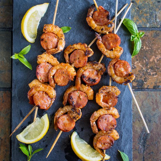 Shrimp & Chorizo Skewers