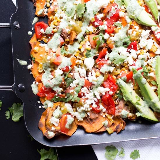 Healthy Loaded Sweet Potato Nachos