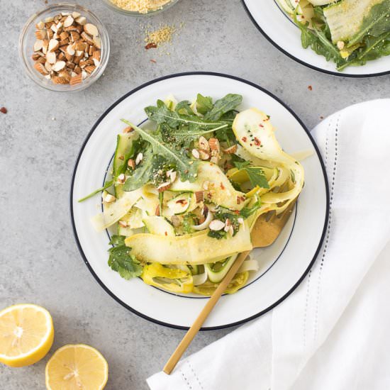 Spicy Squash & Arugula Pasta Salad