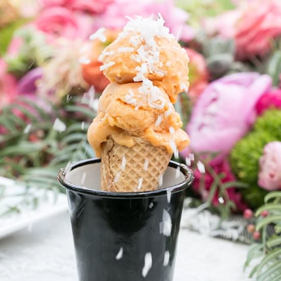 Papaya and Banana Coconut Sorbet