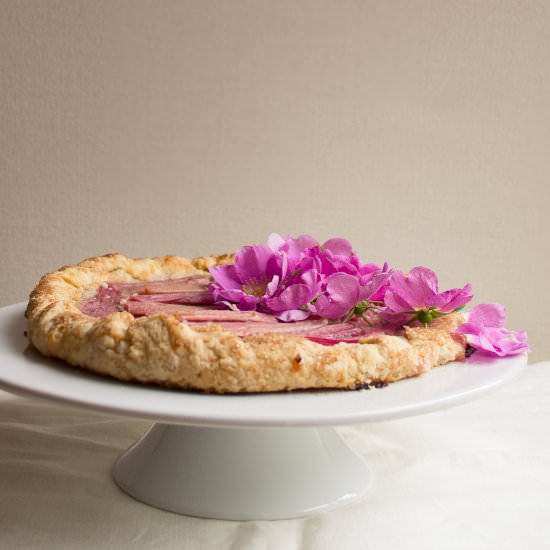 Rhubarb and Wild Rose Galette
