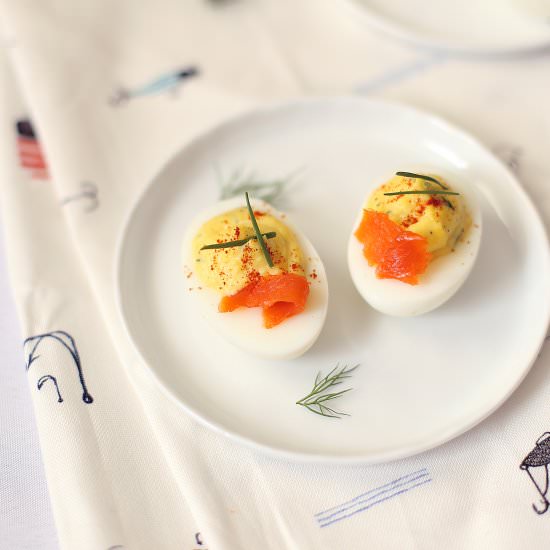 Smoked Salmon Deviled Eggs