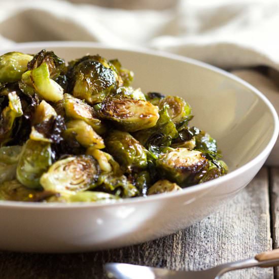 Honey Balsamic Roasted Brussels