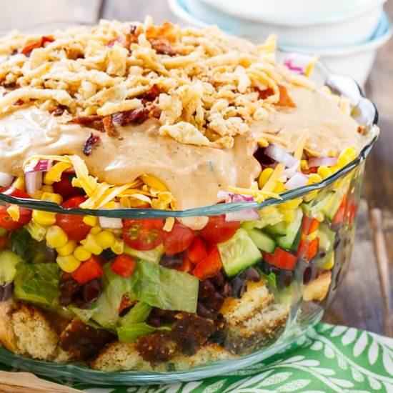 BBQ Ranch Cornbread Salad
