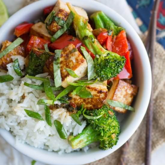 Thai Basil Tofu Stir-Fry