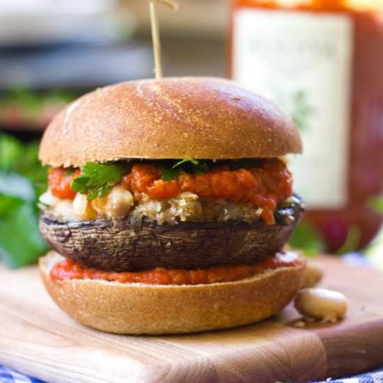 Stuffed Portobello Burger