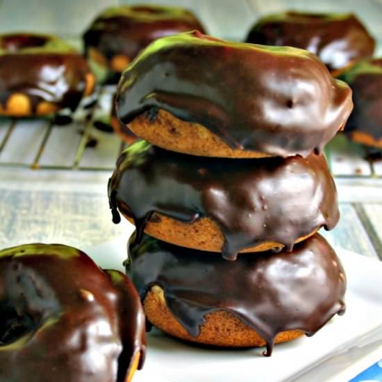 Mocha Glazed Baked Donuts