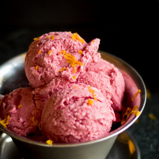 Beet Ice Cream w/ Orange Zest