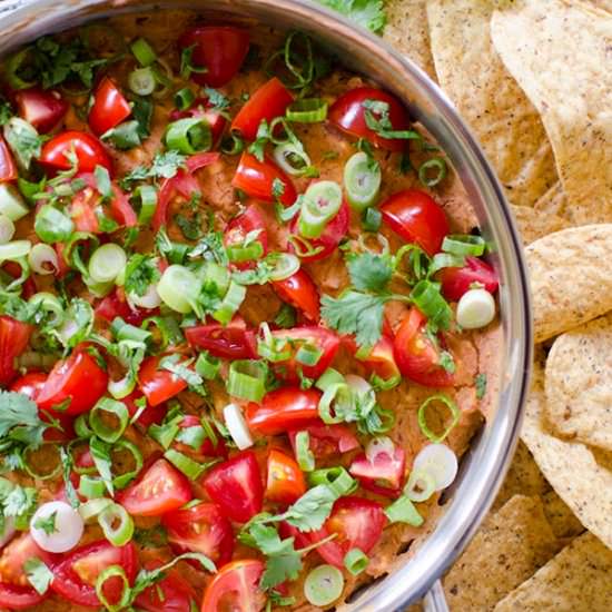 Cheesy refried bean dip