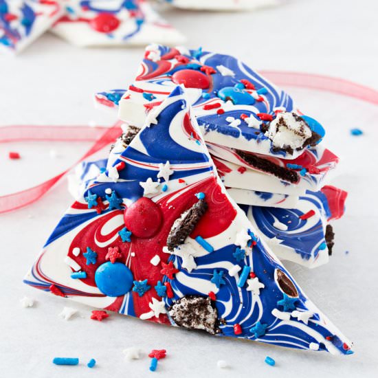 Red White and Blue Bark