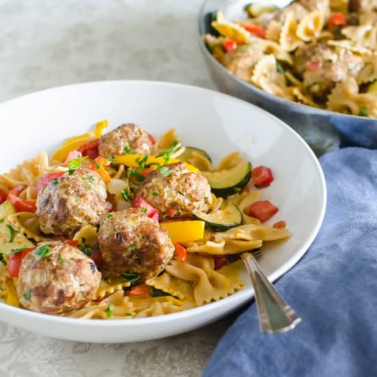 Cajun Meatballs and Pasta
