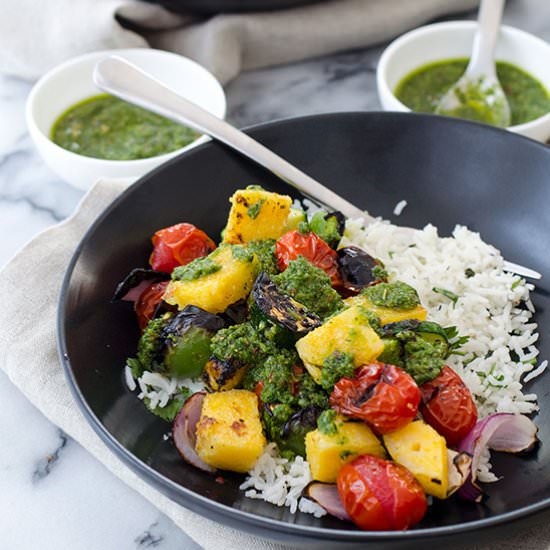 Vegetarian Kebobs with Chimichurri