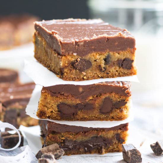 Glazed Chocolate Chunk Blondies