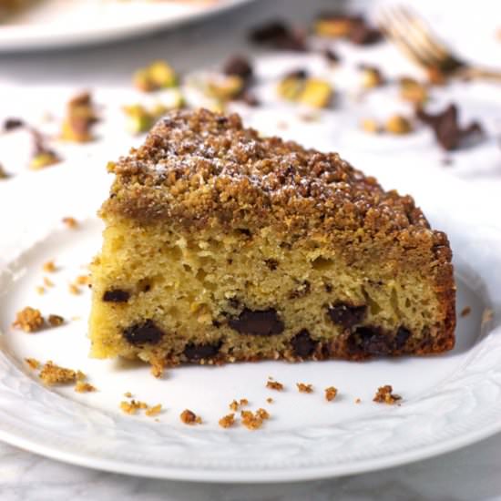 Pistachio Chocolate Ricotta Cake