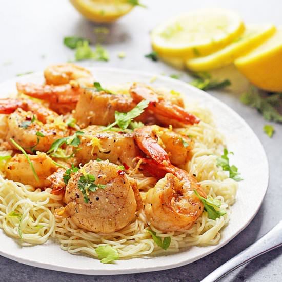 Scallop and Shrimp Scampi