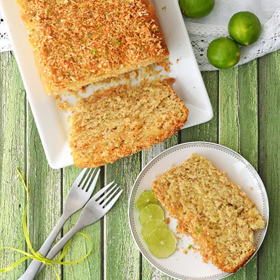 Lime, Coconut & Yogurt Loaf Cake