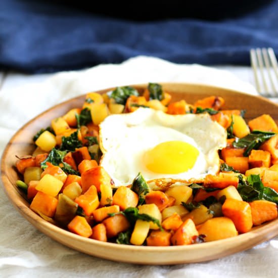 Sweet Potato Apple Kale Hash