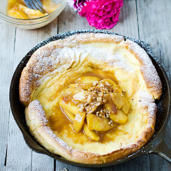 Dutch Baby with Cooked Apples