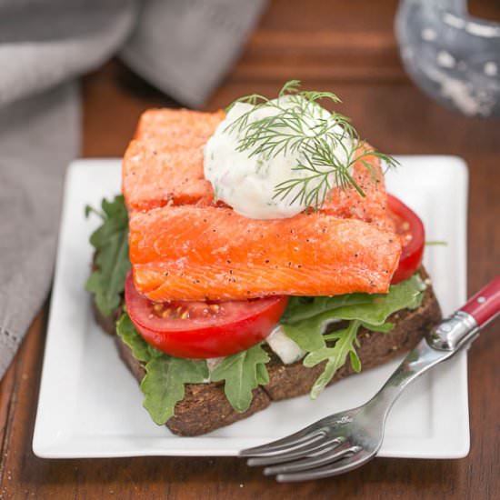 Open-Faced Salmon Sandwich