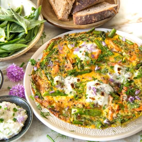 Asparagus & Smoked Salmon Frittata
