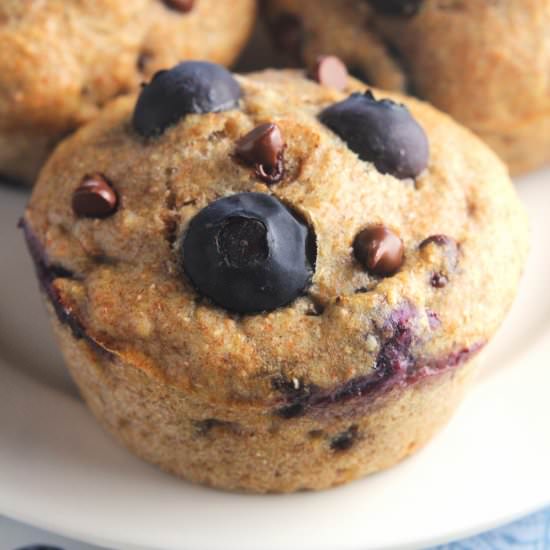 Chocolate Chip Blueberry Banana Muf