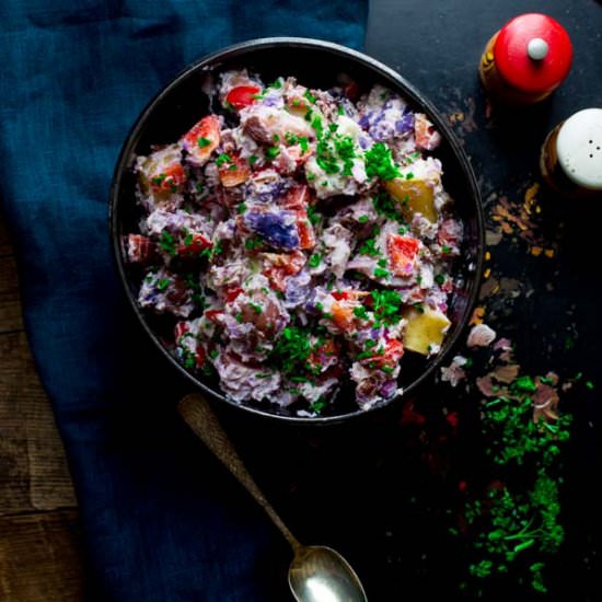 Red White and Bleu Potato Salad