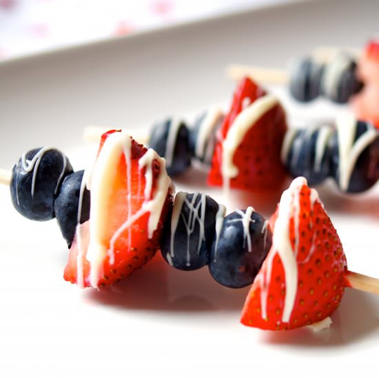 White Chocolate Berry Skewers