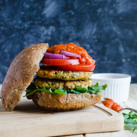 Healthy Zucchini Salmon Burger