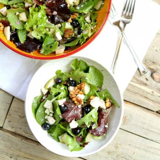 Blueberry, Blue Cheese and Walnut Salad