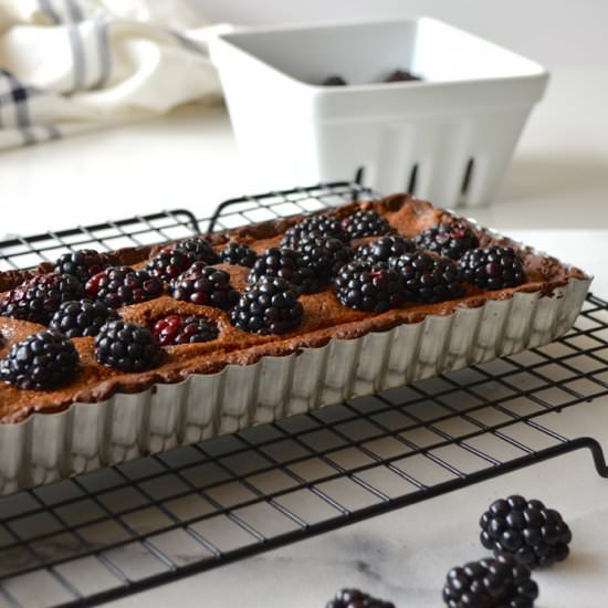 Chocolate Almond Tart w Blackberries