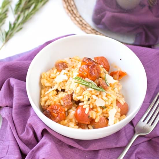 Chorizo, Tomato & Rosemary Risotto