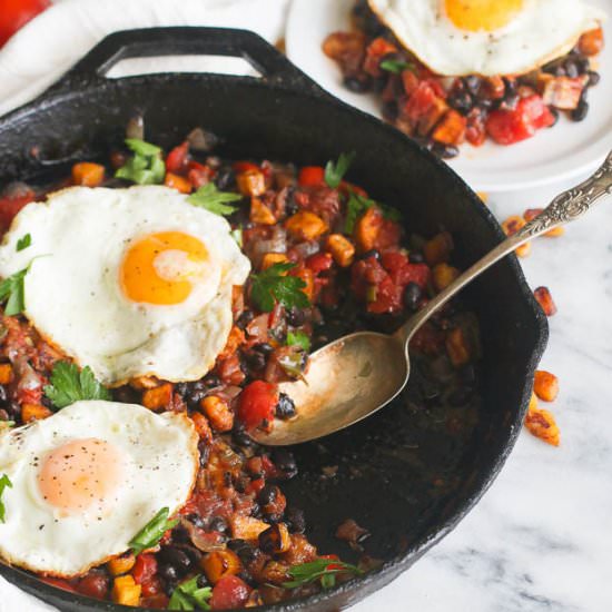 Hash Plantain and Fried Eggs