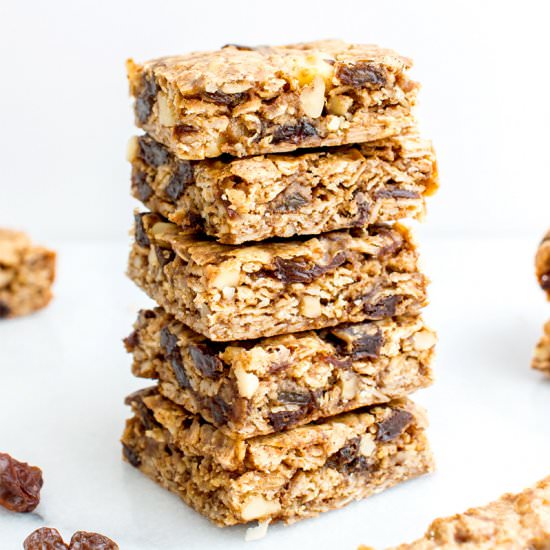 Oatmeal Raisin Cookie Bars (V + GF)