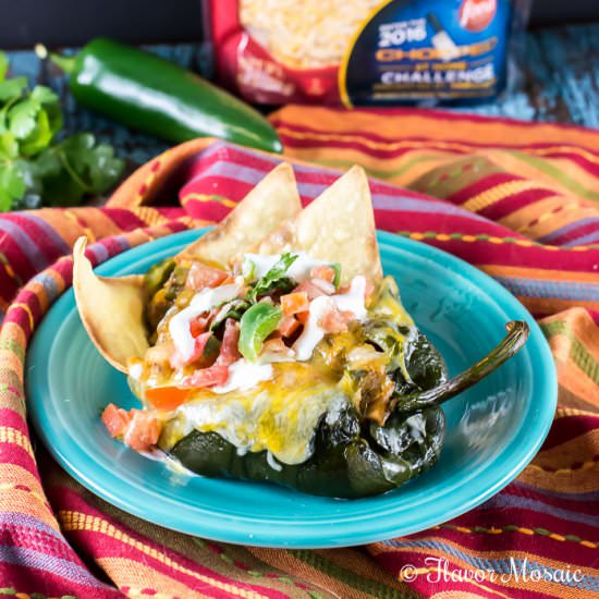 Chicken Nacho Stuffed Poblanos