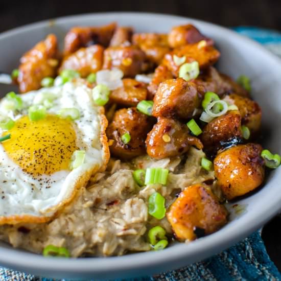 Lemongrass Oatmeal with Orange Pork