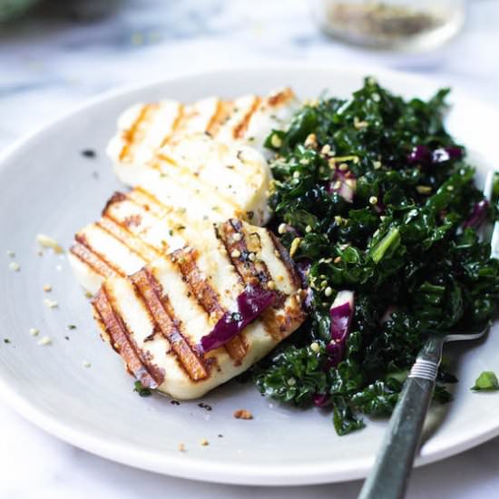 Kale Halloumi Salad