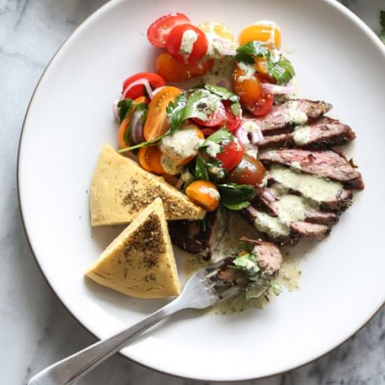 Herb Marinated Steak Gyro Plate