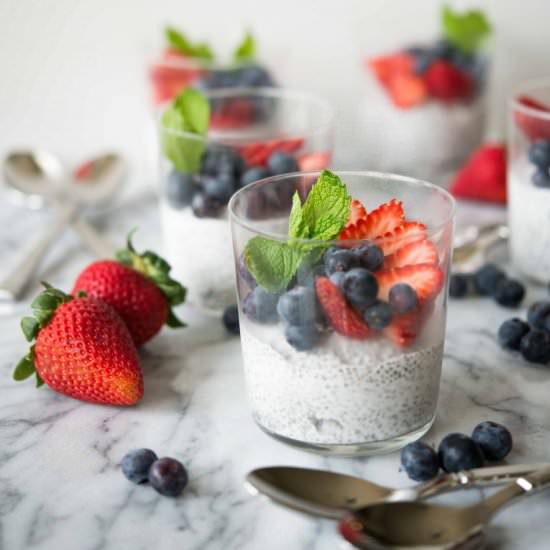 F+F Red White & Blue Chia Puddings