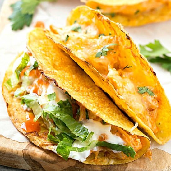 Oven Baked Buffalo Chicken Tacos
