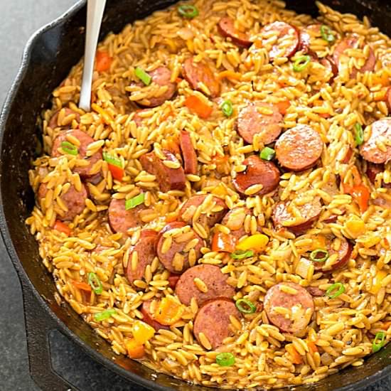 Sausage and Creamy Cajun Orzo