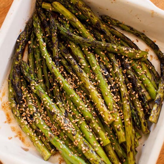 Grilled Asparagus with Sesame Dress