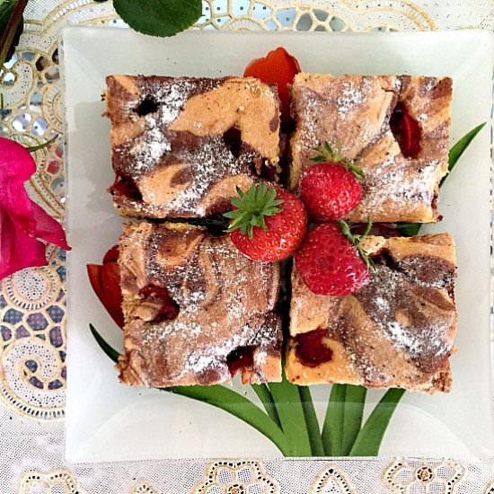 Chocolate Strawberry Marble Cakes