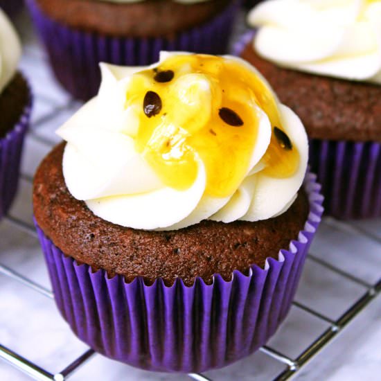 Chocolate & Passion Fruit Cupcakes