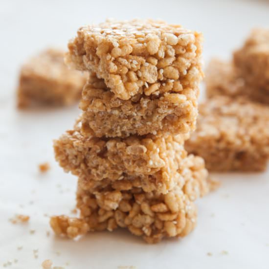 Healthy Tahini Rice Krispie Treats