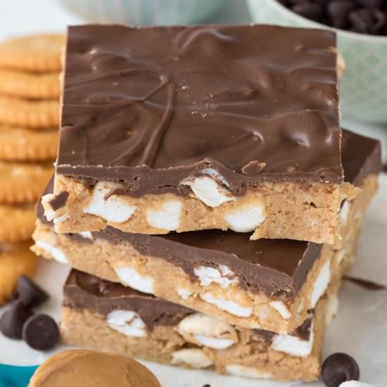 No Bake S’mores Peanut Butter Bars