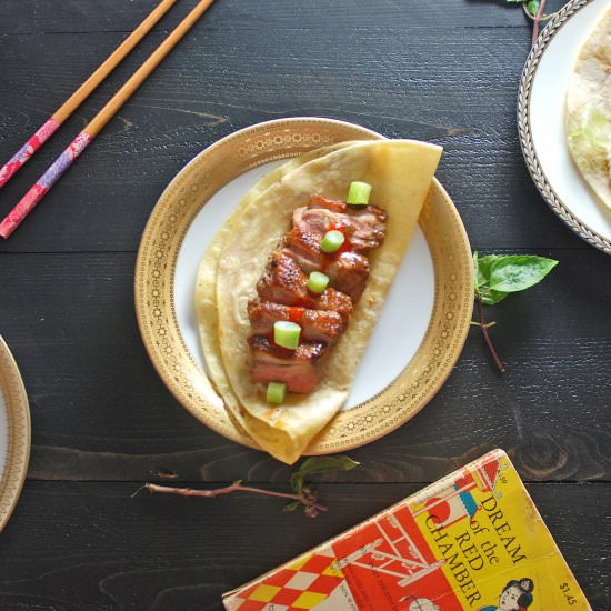 Chinese 5 Spice Peking Duck Tacos