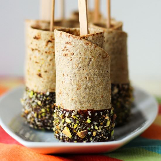 Chocolate Dipped Banana Roll-Ups