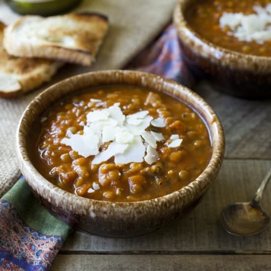 Bacon & Lentil Soup with Vegetables