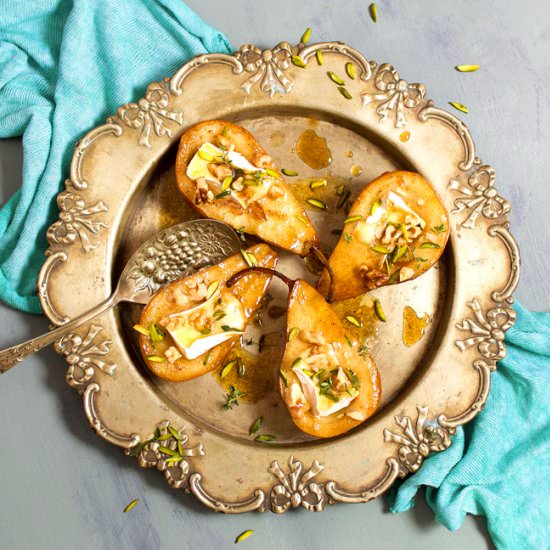 Baked Brie & Nut Pears