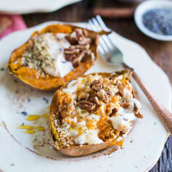 Breakfast Baked Sweet Potatoes